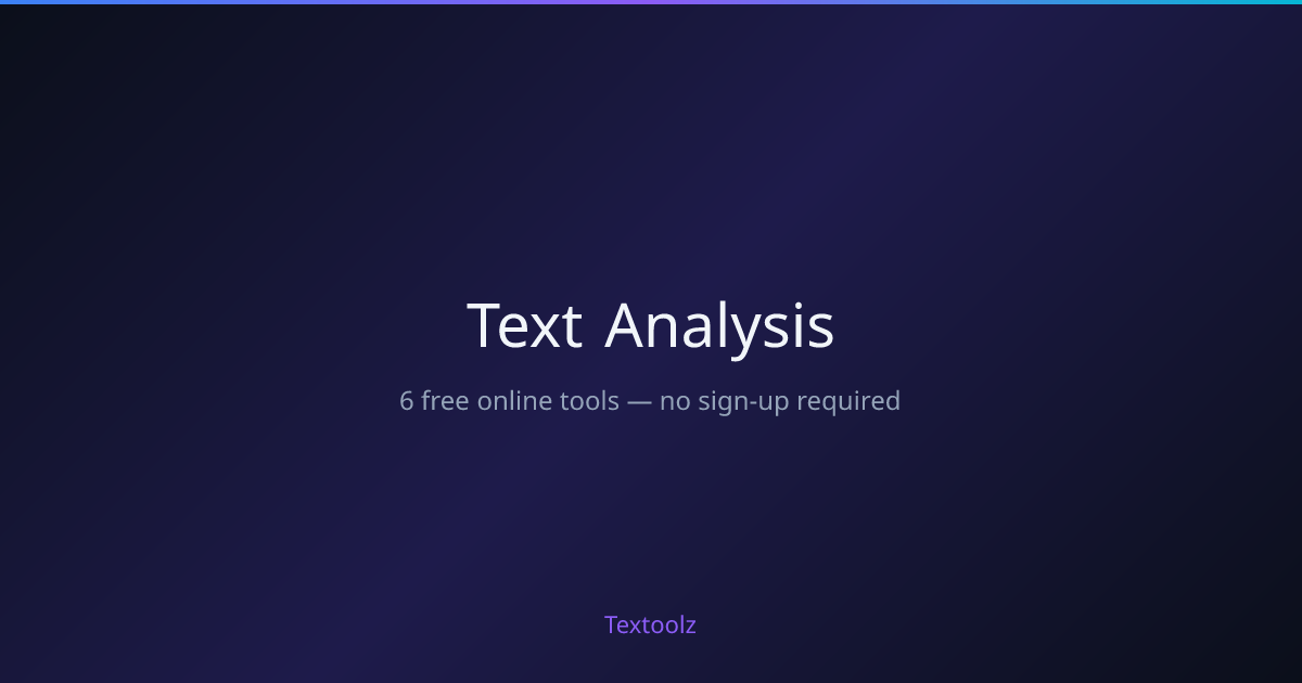 Text Analysis - Free Online Tools | Textoolz